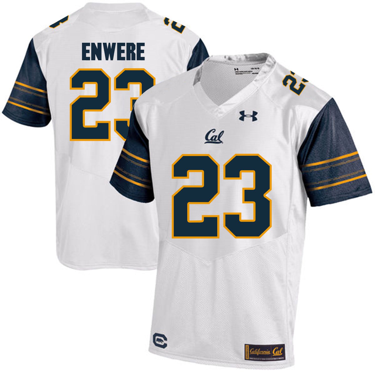 Men California Golden Bears 23 Vic Enwere White Customized NCAA Jerseys1